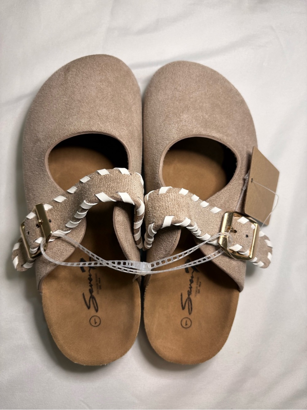 Seven Kids Taupe Suede Buckle Slip On Clogs Size 1 - New